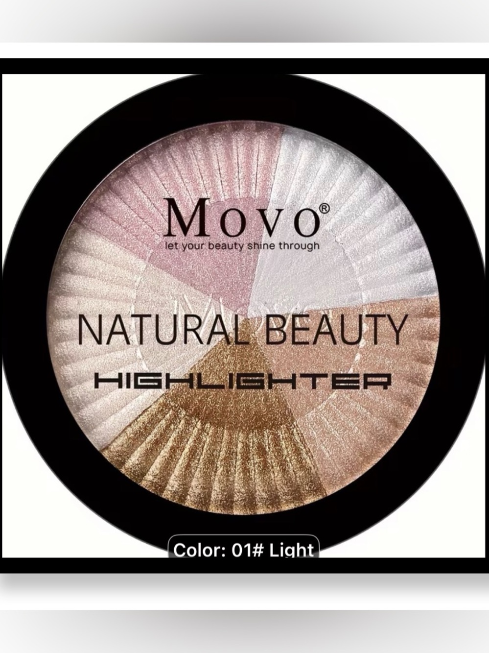 2/$14-MOVO Multi-Tone Radiant Highlighter Palette - Gold, Pink, Bronze